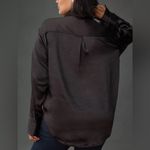 Good American  Black Satin Buttondown Shirt L/XL Photo 1