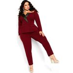 City Chic New! Alice Jumpsuit claret, plus size 24 Photo 2