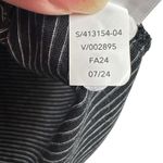 Athleta  Women's Large Black White Stripe V-Neck Short Sleeve Tee Shirt Cotton Photo 4