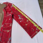 Solitaire Floral Print Faux Suede Cropped Flare Sleeve Long Line Kimono Jacket Photo 14