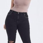 Abercrombie & Fitch Curve Love Skinny High Rise Jeans Black Destroy Denim 27 4L Photo 1