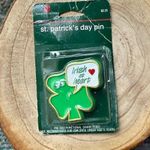NOS Vintage American Greetings Irish At Heart goggly eye shamrock pin Green Photo 0