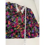 Women's Vintage Pink Black Pearl Button Lace Collar Grandmacore Floral Top S Photo 4