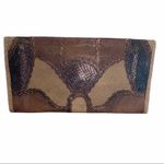 Carlos Falchi Vintage Snakeskin & Lizard Envelope Clutch Brown Photo 2