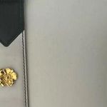 Classic 80’s Escada Gold Flower Charm Belt Navy Blue White 42 Germany Photo 0