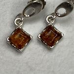Sterling Silver Drop Earrings With Baltic Amber For Women Photo 4