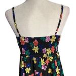 Sleeveless Sweetheart Maxi Sun Dress M Black Floral Adjustable Straps Shirring Size M Photo 4