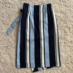 J.O.A. White Striped Wrap Skirt Photo 3