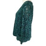 Nanette Lepore Lace Top Night Garden Green Large Scalloped Hem Photo 4