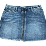 We The Free We‎ The Free People Zip It Up Mini Denim Skirt Size 29 Raw Hem Cotton Summer Photo 0
