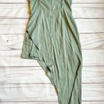 Lulus Let's Celebrate Tonight Asymmetric Satin Cocktail Dress Sage Green NWOT Photo 11
