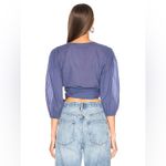 Enza Costa Puff Sleeve Wrap Top, Vintage Blue, Small Photo 1