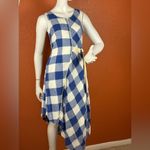 Maeve  Blue and White Asymmetrical Wrap Sundress Size XSP. A14 Photo 2