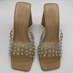 Schutz Lizah Nude Clear Rhinestone High Heel Sandals - 6.5 Photo 2