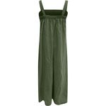 NEW Linen Soft Cotton Sleeveless Loose Jumpsuit Adjustable Straps L Army Green Size L Photo 8