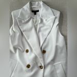 Banana Republic White Sleeveless Blazer Vest Photo 2