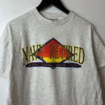 American Vintage Oversized Vintage Navy Retired T Shirt Vintage 90s Womens Gray Large L Graphic Photo 8
