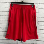 Under Armour Red Black Shorts SM/P Loose Fit Colorblock Athletic Training Gym Photo 5
