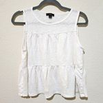 J.Crew Linen Tiered Tank Top Womens Size S Lightweight Tee White Photo 1