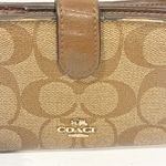 Coach  Signature Medium Corner Zip Wallet - Brown/Khaki Photo 1