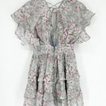 TALULAH Floral Tiered Ruffle Open Back Mini Dress S Photo 2