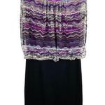 Cache Black Multi Color Patterned Mesh Layered Sleeveless Blouson Dress 0 Photo 0