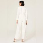 Rixo White Emilia Wide Leg Silk Jumpsuit Large Bachelorette Bridal Honeymoon Photo 4