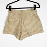Marissa Webb Kenny Pinstripe Italian Suiting Button Tab High Rise Casual Shorts Photo 1