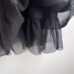 Free People  Black Lace Gold Sparkle Midi Cotton Dress Crinoline Sleeveless 8 Photo 7