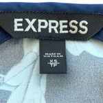 EXPRESS  Dark Floral Satin Lace V Neck Navy Blue Top XS Romanic Dark Cottagecore Photo 2