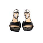 Jimmy Choo NIB Brien Patent Leather Wedge Sandals in Black Size 39.5 Photo 2