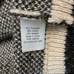 Nine West Camouflage Sparkle V Neck Sweater Womens Size L Neutral Metallic Photo 8