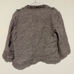 Chico's Chico’s linen blend fringe textured open front cardigan grey size 1 Photo 2