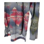 CHAPS NWT Hoodie Shirt Womens Aztec Tribal Print Thermal Weave Large Photo 2