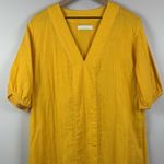 Lake Gauze Caftan Muslin Lounge Dress Yellow Large Boho Lagenlook Coastal Travel Photo 4