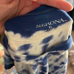 Merona  Blue and White Tie Front Short Sleeve T-Shirt Photo 1