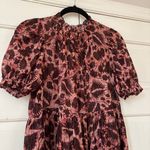 Ulla Johnson  Dhalia Bordeaux Purple Maroon Batik Puff Sleeve Silk Dress Size 2 Photo 5