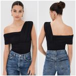 AGOLDE NWT  Black Etienne Ruched Bodysuit Size Small Photo 1