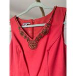 Anne Klein NWT  Sheath Dress Red Jeweled Neckline Fitted Summer Event Office Chic Photo 3