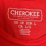 Cherokee Women’s Red Rose Top With Peekaboo Sleeves Large Photo 1