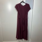 Halara  Amaranth Burgundy Breezeful V Neck Lightweight Waist Tie Midi Dress XL Photo 7