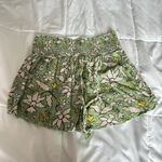 Aerie Elastic Waist Floral Flowy Shorts Pull On Pink Green Womens Medium M Photo 4