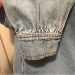 Lulus  Classically Cool Light Wash Denim Jacket M Puff Sleeve Light Wash Pockets Photo 7