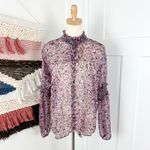 MISA Los Angeles MISA Floral Blouse Black Pink Sz S Photo 1