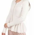 Sandro  stanislav Cardigan white sweater Women long sleeves size Medium Top Zipup Photo 1