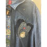 Handmade VINTAGE Denim Christmas Shirt Button Up Embroidered patchworks  4xL Photo 3