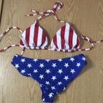 SheIn New 2pc  Patriotic Swimsuit Bikini Removable Padding Size Medium Photo 4