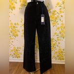 Boutique NWT Black rhinestone high waist wide/straight leg jeans size 5 Photo 3