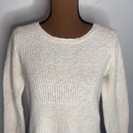 L.L. bean mixed stitch Crewneck oatmeal nubby textured sweater size M White Size M Photo 4