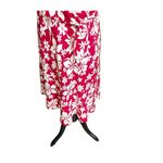 Chadwick's Chadwick’s Vintage Hawaiian Print Wrap Dress Size 8 Petite Red Ivory 100% Silk Photo 5